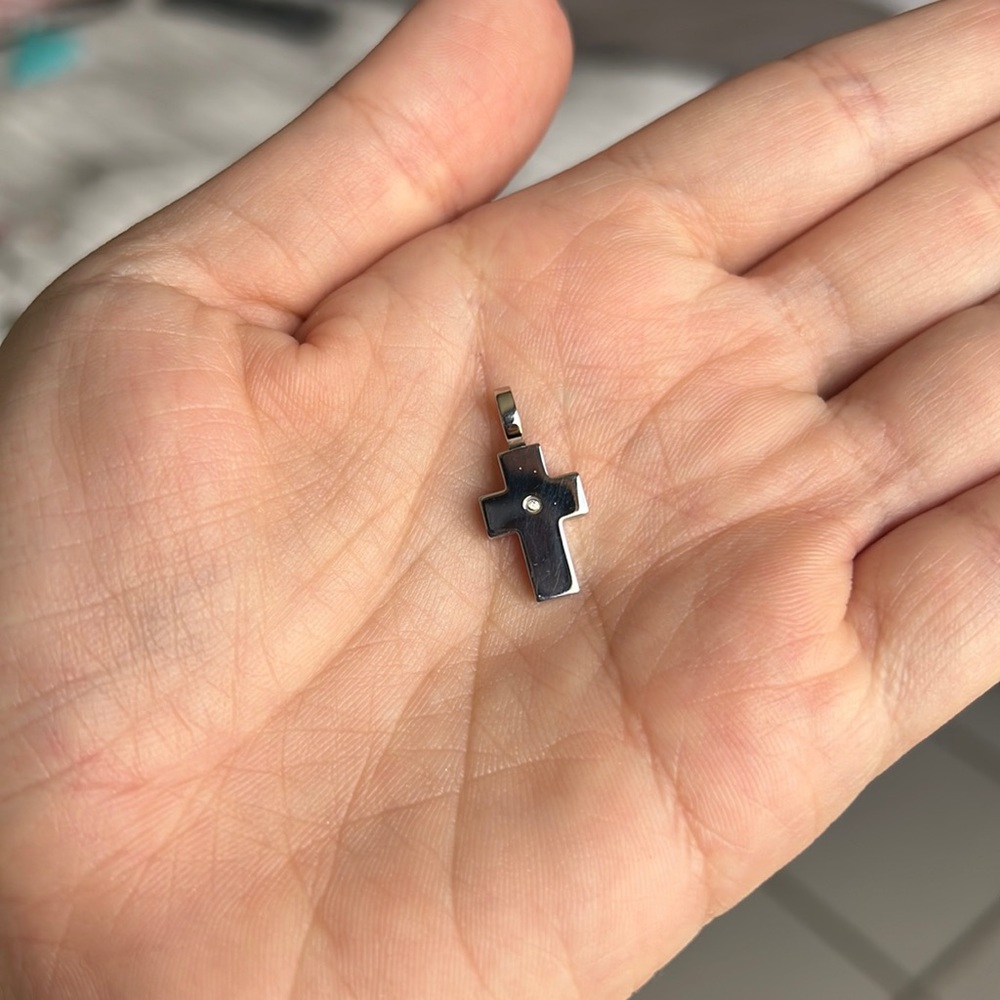 Steel TOUS Cruz pendant with diamond
